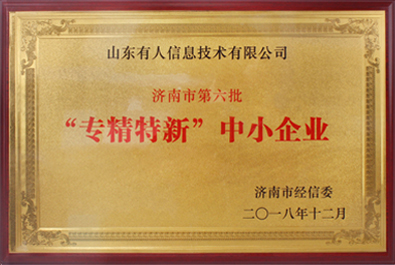 long8唯一官网登录网荣获济南市“专精特新”中小企业称号